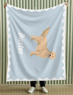 A DrakeKnit Knitted Golden Retriever Blanket for Dogs