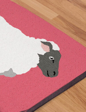A DrakeKnit Sheep blanket close up
